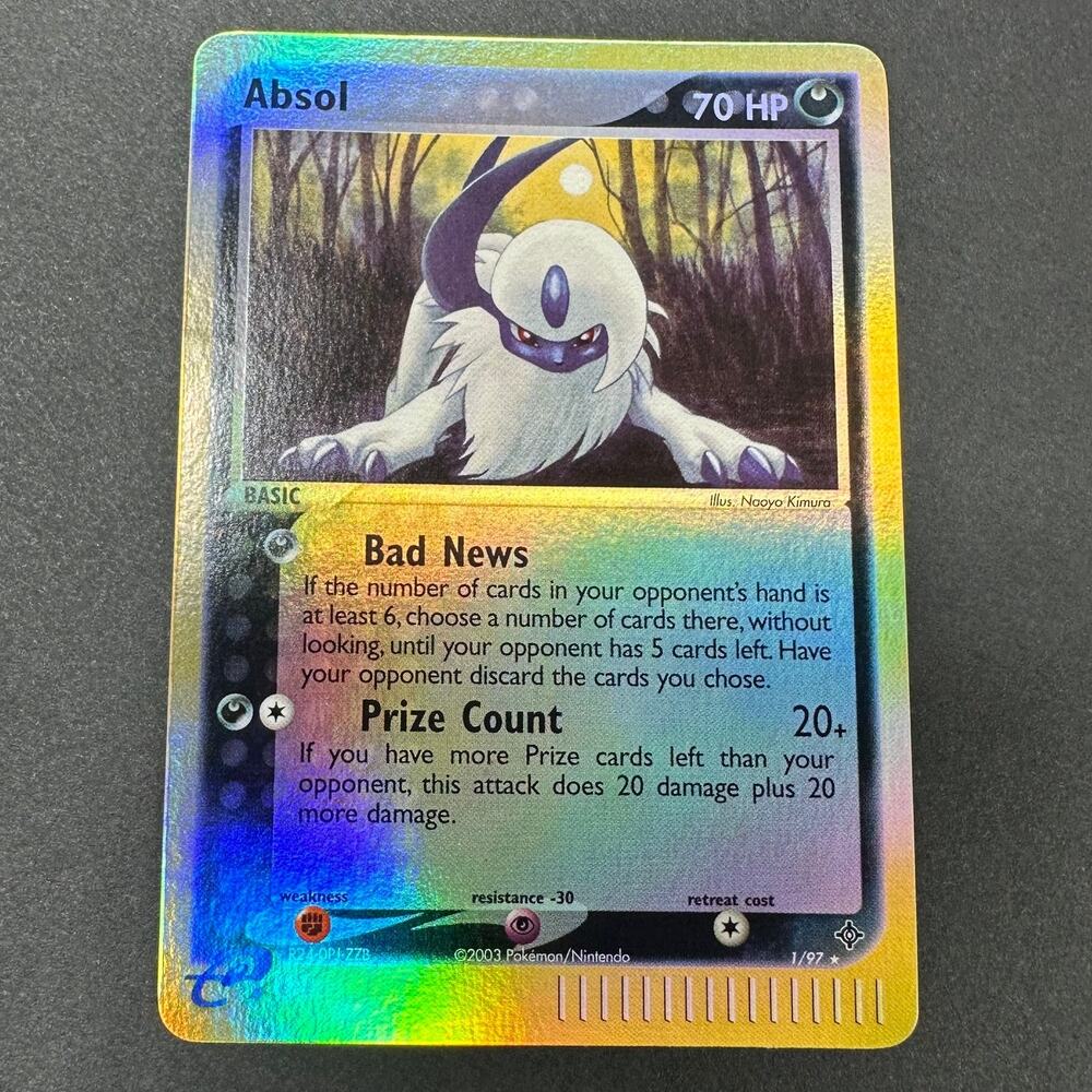 Pokemon Absol EX Dragon Reverse Holo Rare 1/97 E Reader Excellent Condition